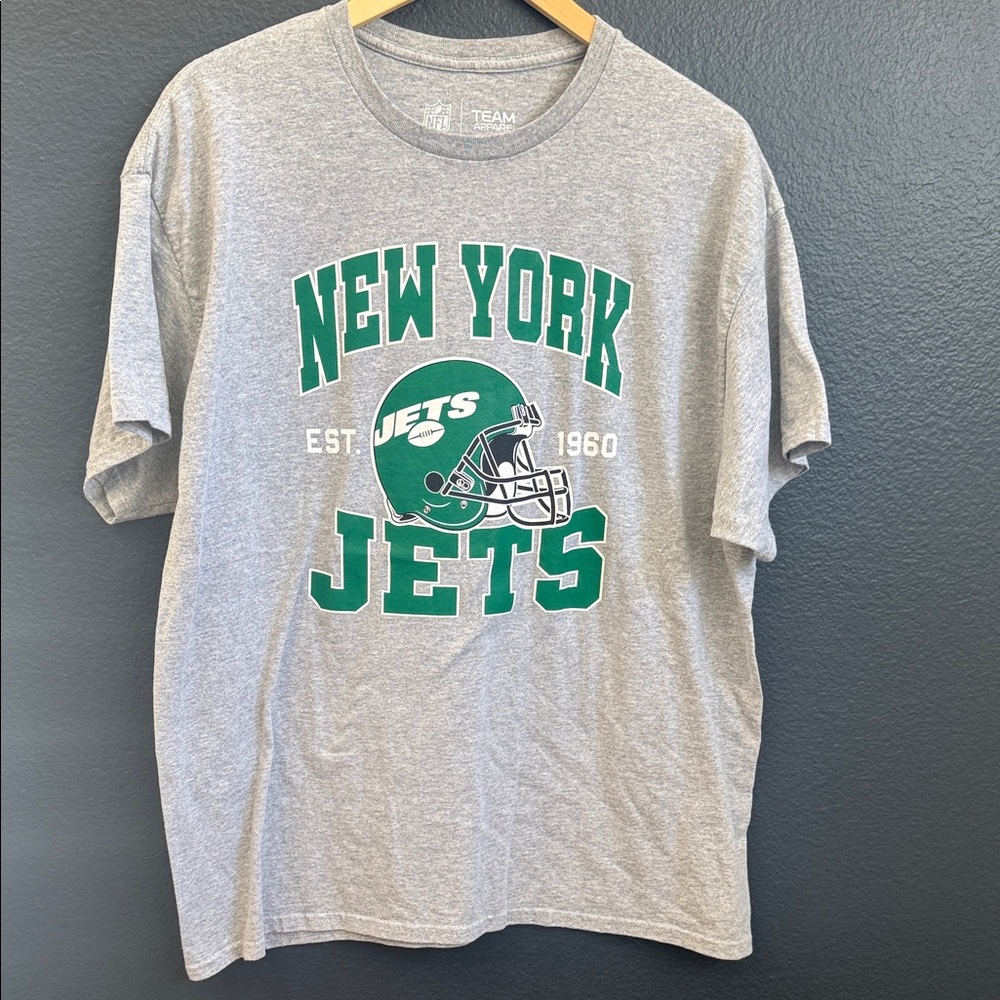 NFL Team Apparel Heather Gray New York Jets Shirt XL